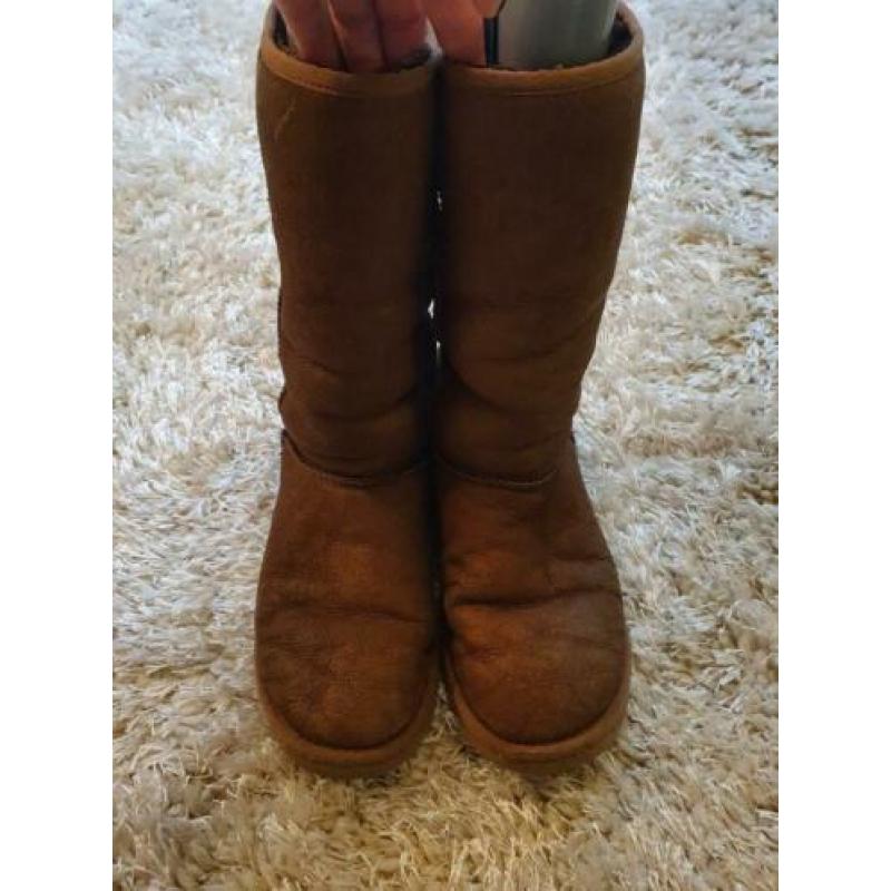 ugg australia classic tall maat 40 / w9 bruin/gouden laarzen