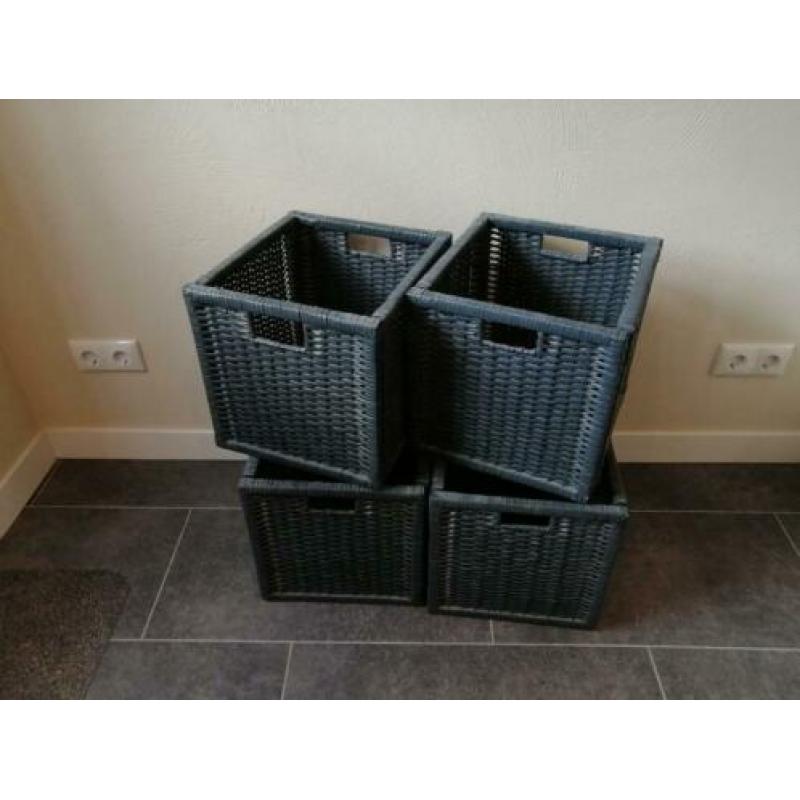 Zo goed als nieuw, 4 riet manden Ikea Branas, 32x34x32cm