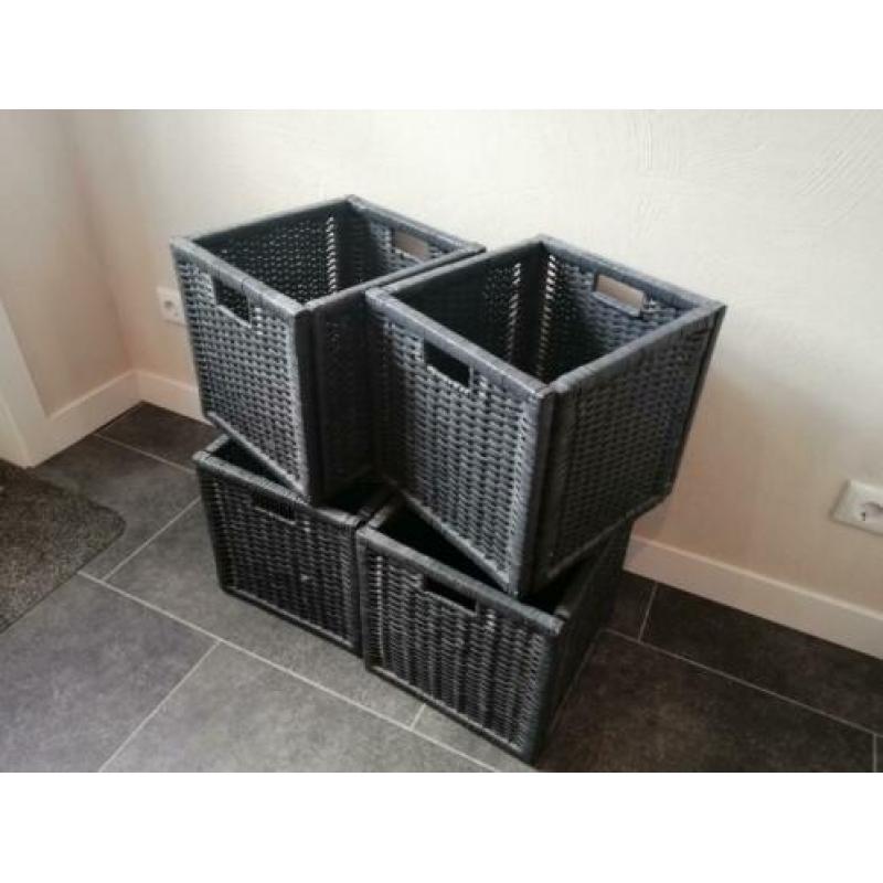 Zo goed als nieuw, 4 riet manden Ikea Branas, 32x34x32cm