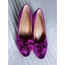 VOLTAN suede pumps / peeptoe maat 39