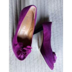 VOLTAN suede pumps / peeptoe maat 39