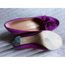 VOLTAN suede pumps / peeptoe maat 39