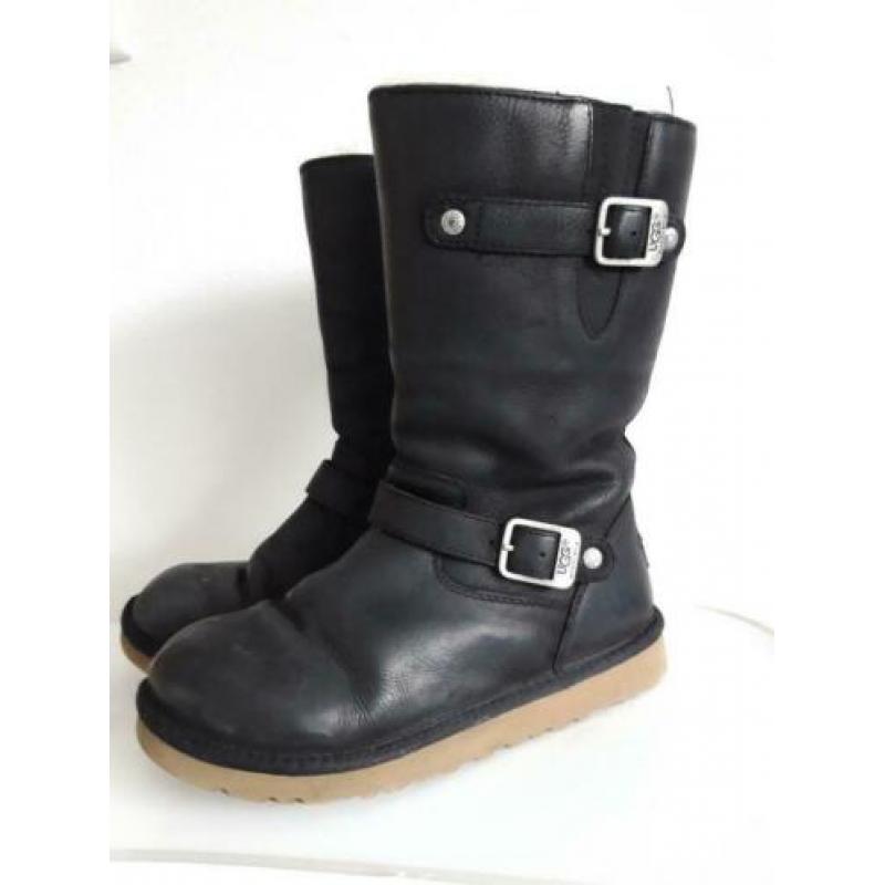 originele uggs sheepskin kensington zwart leer maat 35