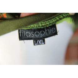 Jurk kaki/ lime Filosophie mt L/XL