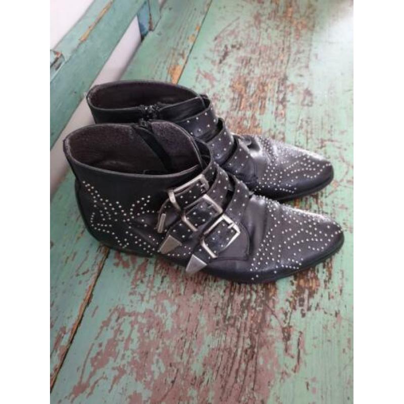 Sacha laarsjes met studs zwart mt 38 bikerboots