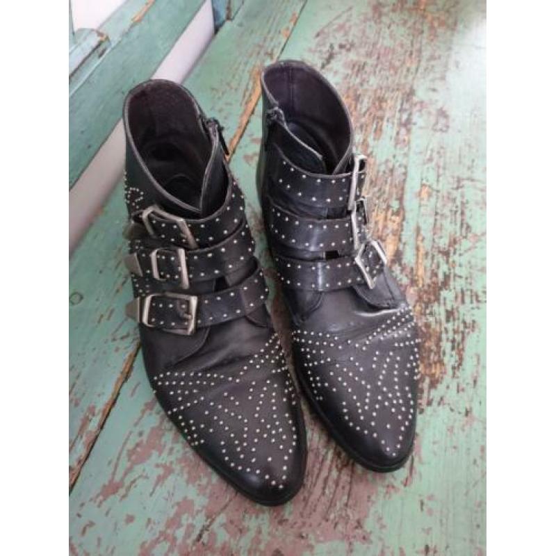 Sacha laarsjes met studs zwart mt 38 bikerboots