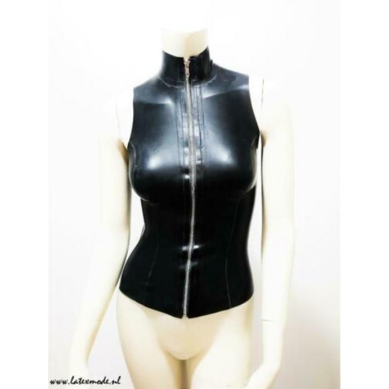 Latex top zwart sexy kinky feest slank NIEUW mt. M: 48,-