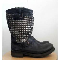 Ash Trash bikerlaarzen echt leer biker boots zwart maat 39