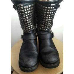 Ash Trash bikerlaarzen echt leer biker boots zwart maat 39