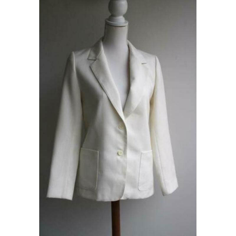 Vintage blazer colbert linnen wit creme maat 36 jasje retro