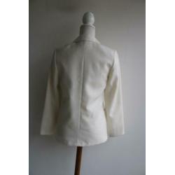 Vintage blazer colbert linnen wit creme maat 36 jasje retro