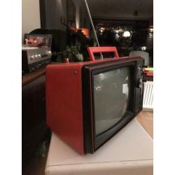 Vintage tv retro televisie rood