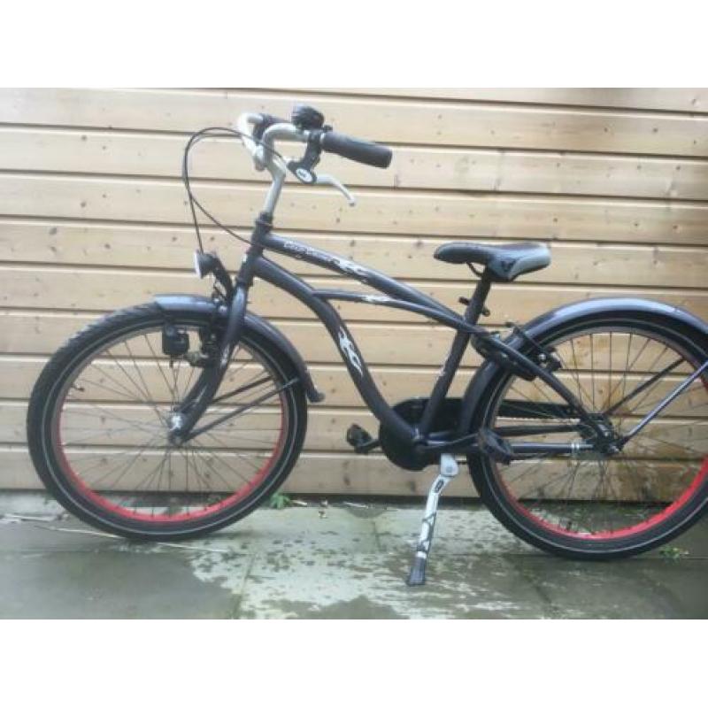 jongensfiets beach cruiser, crazy cruiser 24"grijs, rodewiel