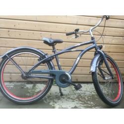 jongensfiets beach cruiser, crazy cruiser 24"grijs, rodewiel