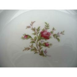 8 Rosenthal Porselein borden wit met roze roosjes decor