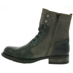 YELLOW CAB - leren halfhoge Tucker boots Grey - maat 45