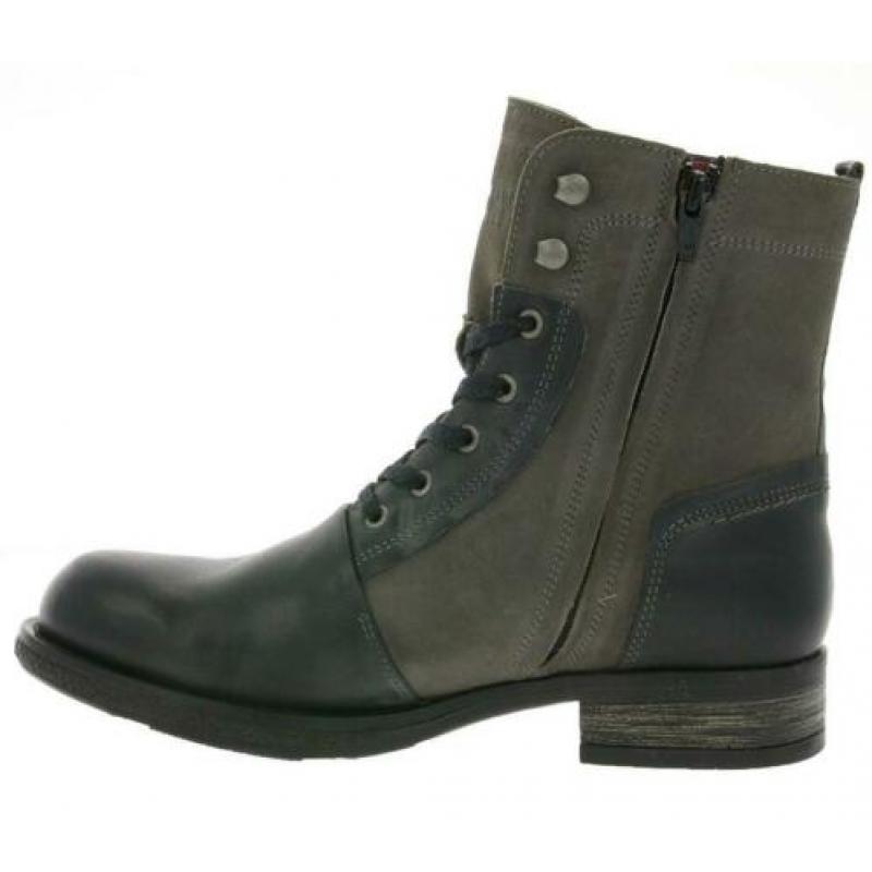 YELLOW CAB - leren halfhoge Tucker boots Grey - maat 45