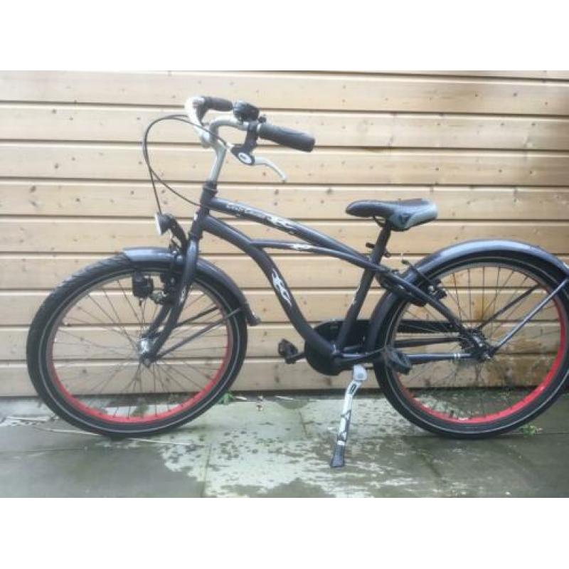 jongensfiets beach cruiser, crazy cruiser 24"grijs, rodewiel