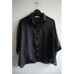 Zwarte blouse (100% ramie) van By bar, maat xs