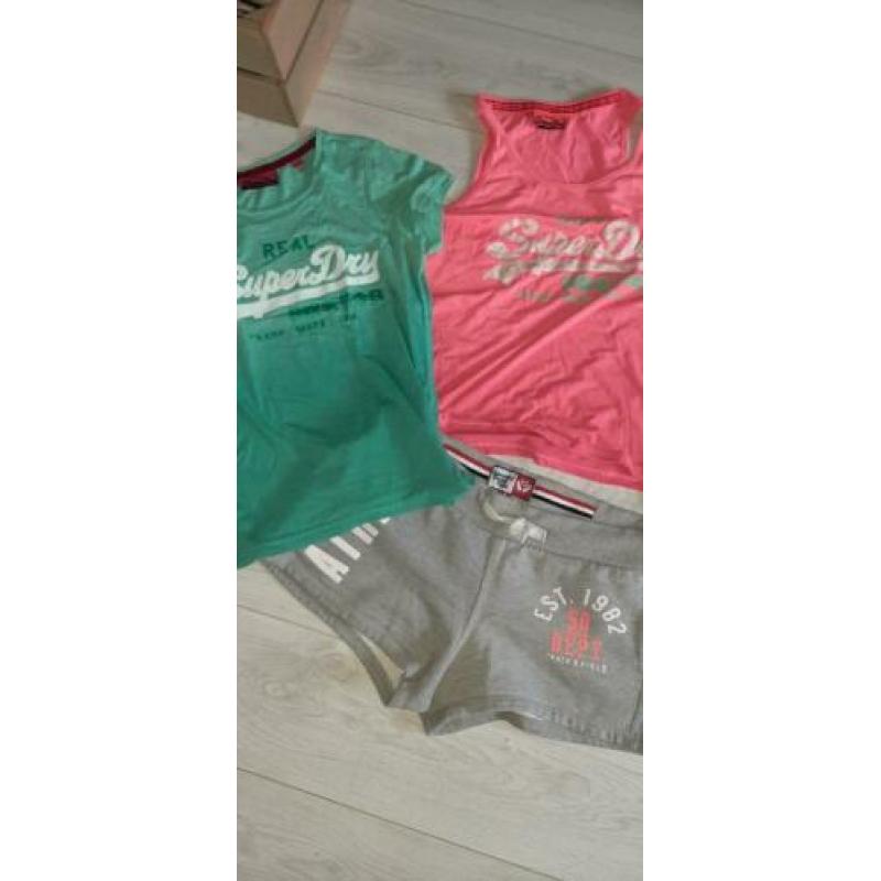 Superdry pakket shorts tops en shirts maat L XL