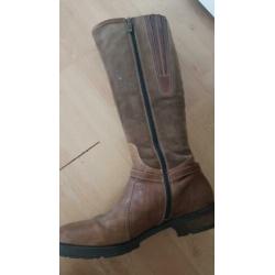 Bruine suede/leren laarzen mt7