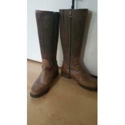 Bruine suede/leren laarzen mt7