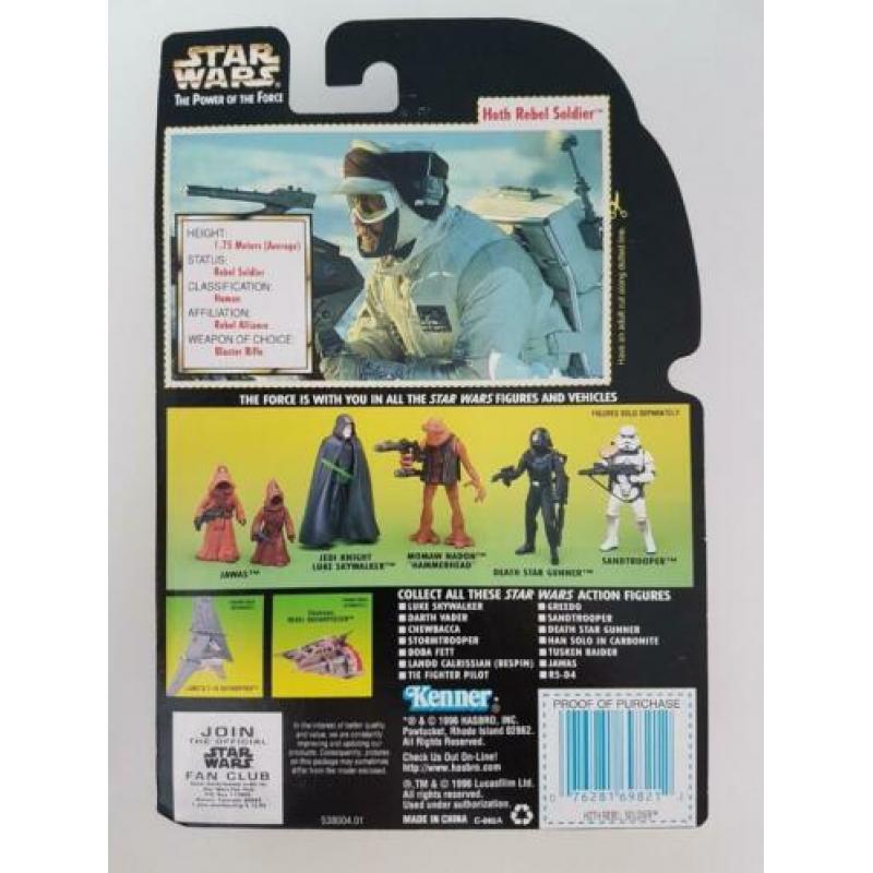 Star Wars POTF Green Holo Hoth Rebel Soldier with Backpack