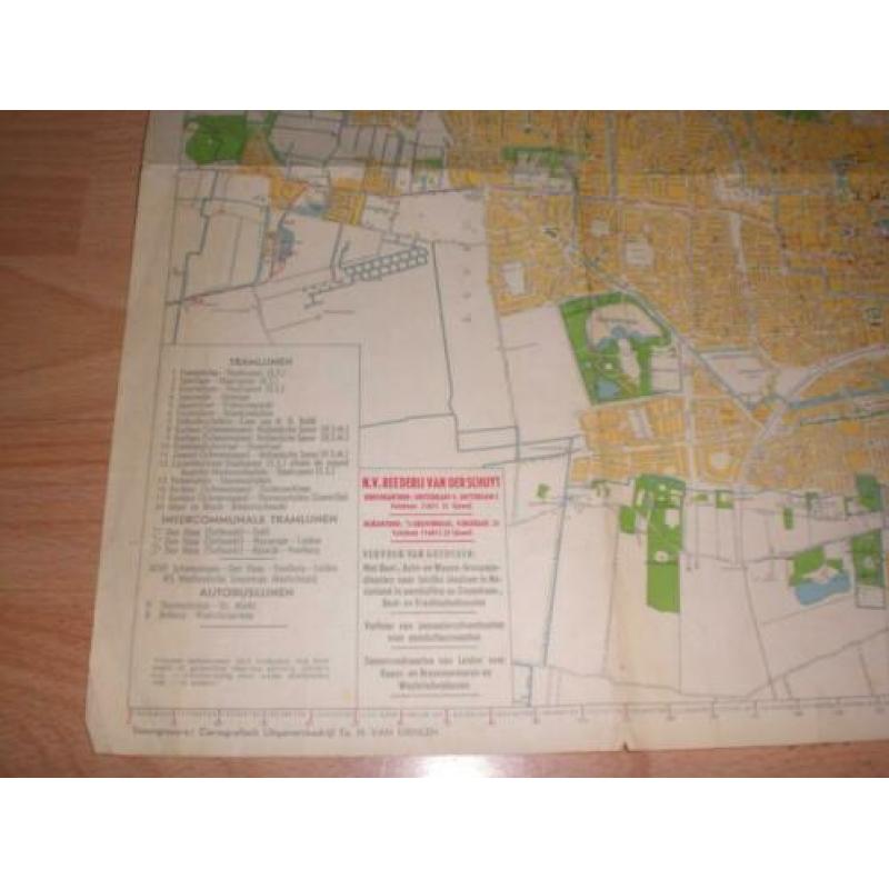 Leuke oude plattegrond van Den Haag rond 1955