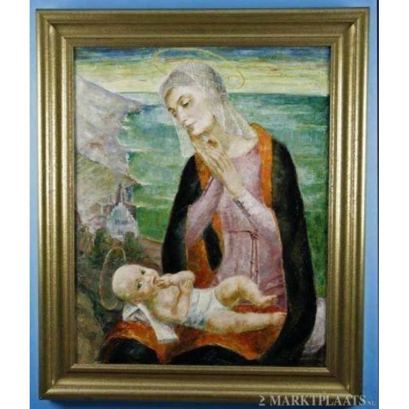 Prerafaëlitische madonna uit 1923=H.Eberhard 1874-1973=DUITS