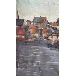 Schilderij Stadsgezicht Dordrecht Cornelis Wolters 1895-1970