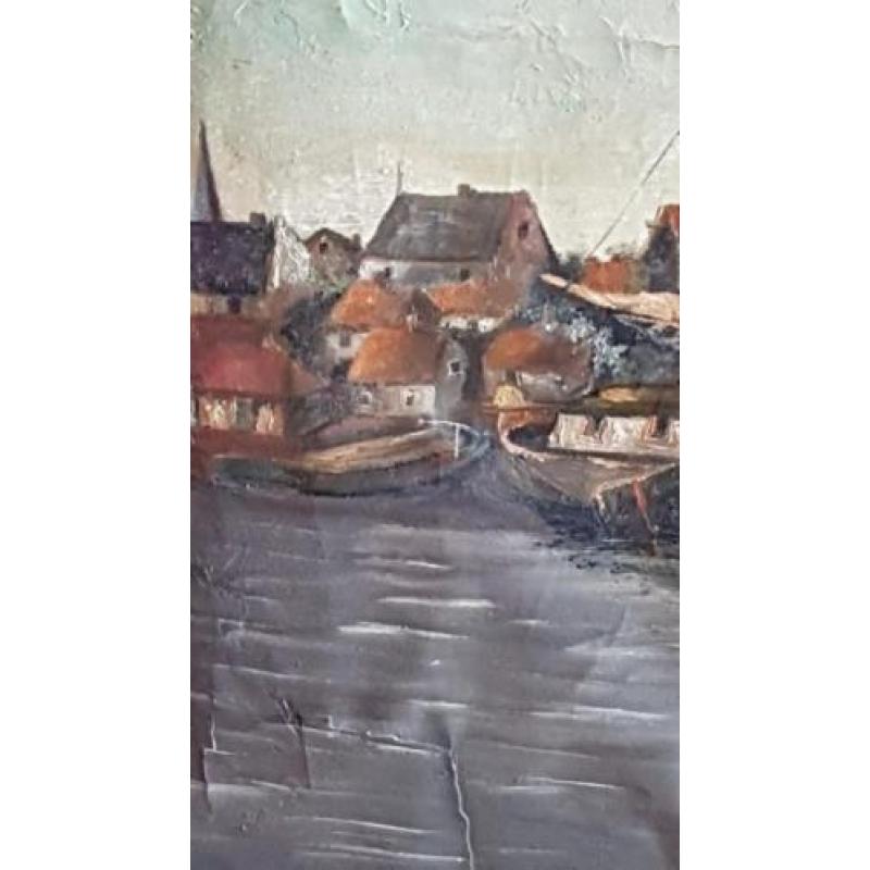 Schilderij Stadsgezicht Dordrecht Cornelis Wolters 1895-1970