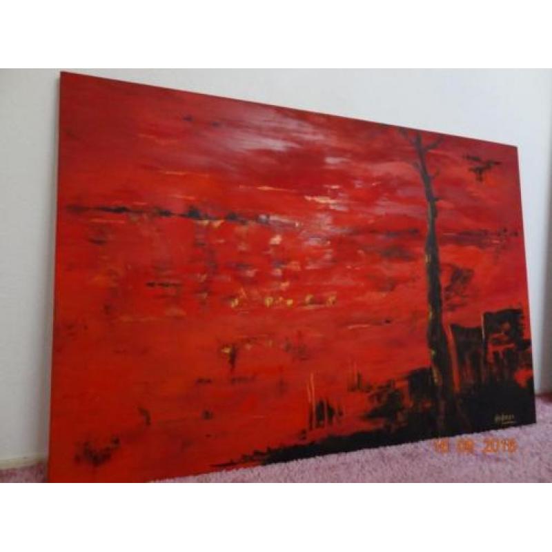 schilderij abstract rood