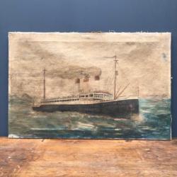 Schilderij Duitse stoomboot ''Cap Polonio'' boot oud schip