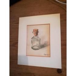 Aquarel uit 1912(?) in passe-partout