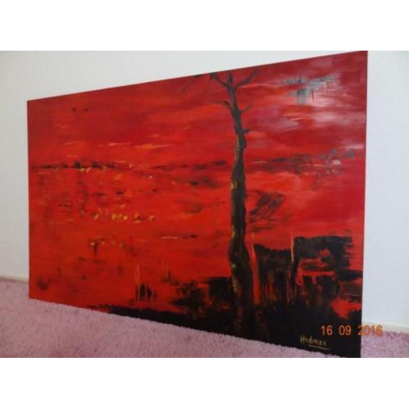 schilderij abstract rood