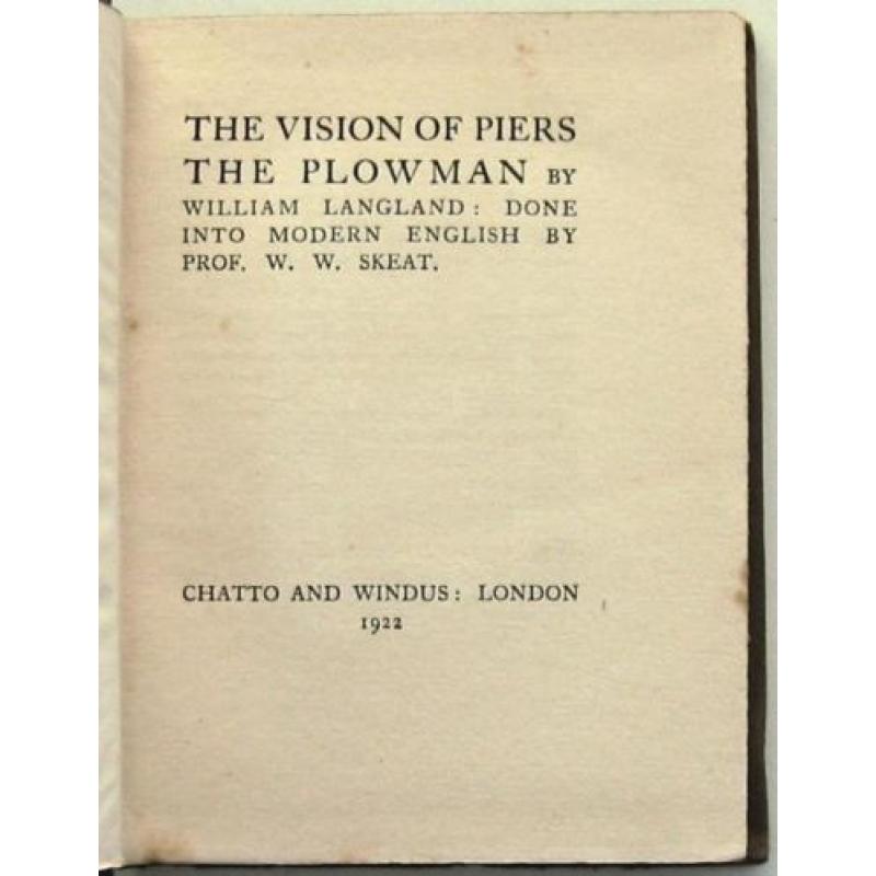 The Vision of Piers the Plowman 1922 William Langland