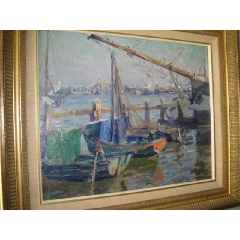 Houthaven te Amsterdam ca.1913 door Hendrik Jan Wolter