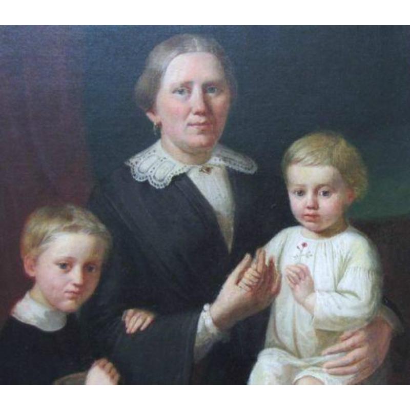 ==ca 1840====moeder met kinderen====portret van een familie=