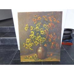 Schilderij Vaas met Bloemen 50 x 60 cm.