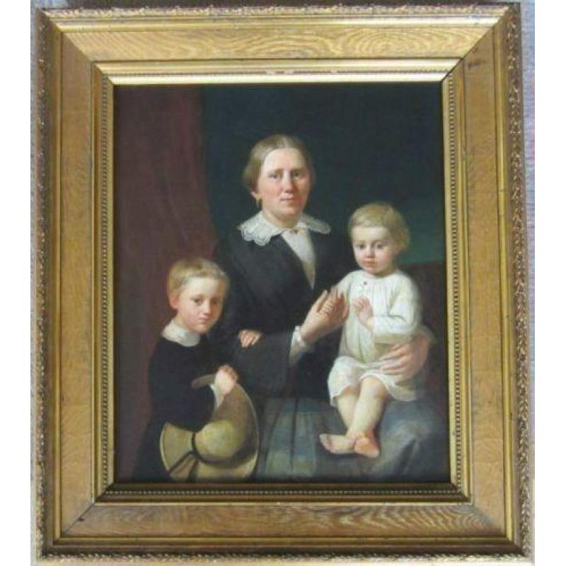 ==ca 1840====moeder met kinderen====portret van een familie=