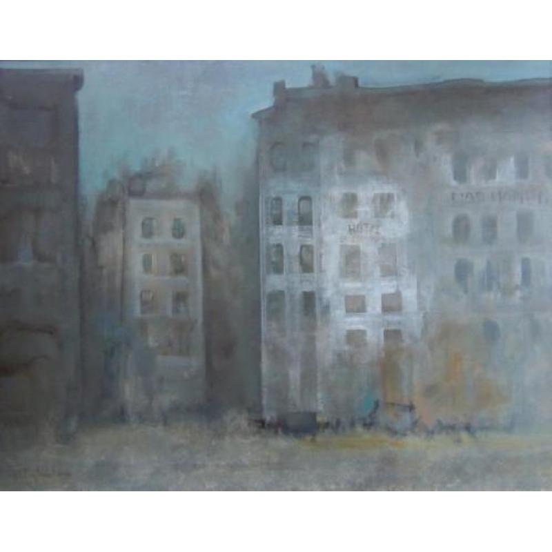 =gebouwen in mist===Jan Rijlaarsdam 1911-2007===70 x 90 cm==