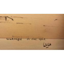 Originele pentekening Wolvega dd 31 dec. 1962 gesign. Lula