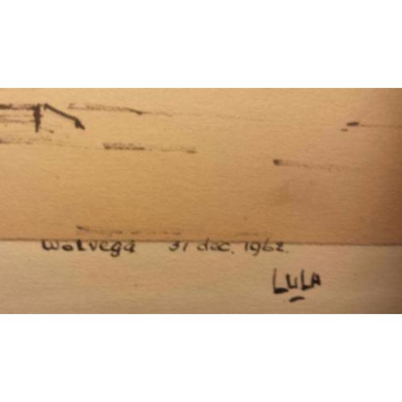 Originele pentekening Wolvega dd 31 dec. 1962 gesign. Lula