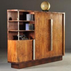 Antieke kasten / Zeer grote brede art deco boekenkast in ...