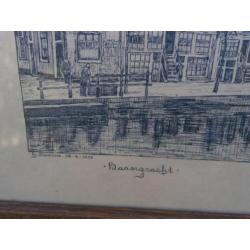 ALKMAAR, G.Stevens, mooie 100 jarige tekening Baangracht