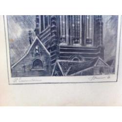 Pentekening Laurenskerk Rotterdam