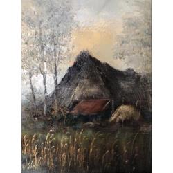 Peter Brouwer landschap olieverf op doek 50hx60b