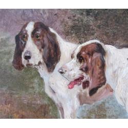 ==honden in landschap==FRANS===CHARLES ANDRE REYNE 1873-1917