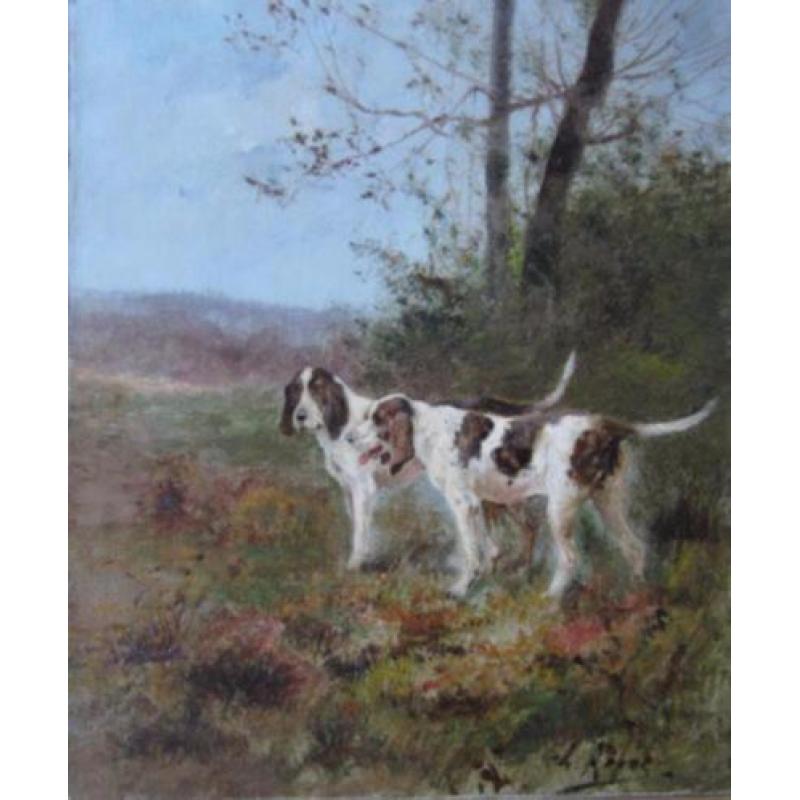 ==honden in landschap==FRANS===CHARLES ANDRE REYNE 1873-1917