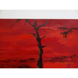 schilderij abstract rood